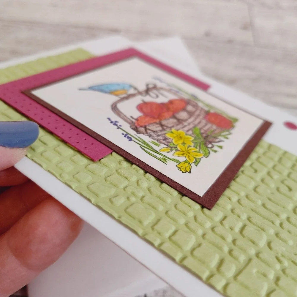 Handmade Card Apple Basket Bluebird‎ Blank Note Card Greeting Card Any Occasion